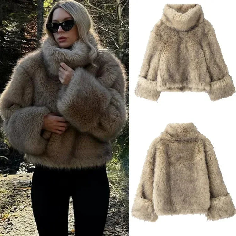 Women's Artificial Fur Fashion Baggy Coat 2026 - Oversized Winter Jacket - DanaFashionstore