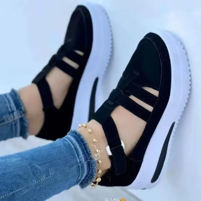 Large Women's Thick Sole Hollow Out Sports Casual Shoes - DanaFashionstore