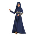 Muslim Embroidered High Waist Dress - Elegant Ethnic Graceful Slim Fit Islamic Dress - DanaFashionstore
