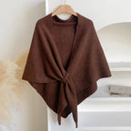Winter Triangular Shawl INS Solid Color Soft Thickened Knitted Neck Wrap Korean Version Warm Shawl For Women - DanaFashionstore
