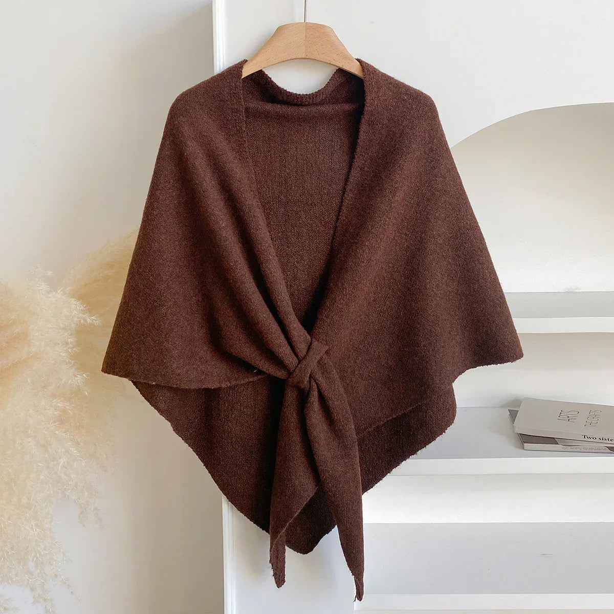 Winter Triangular Shawl INS Solid Color Soft Thickened Knitted Neck Wrap Korean Version Warm Shawl For Women - DanaFashionstore