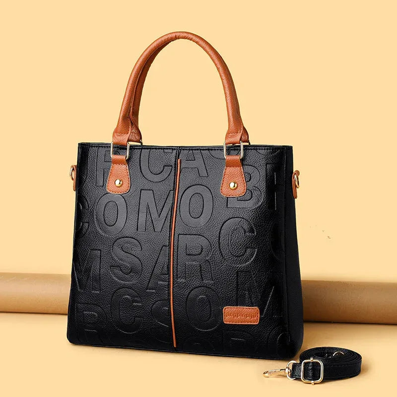 Women's Large Capacity Leather Printing Shoulder Bag - DanaFashionstore