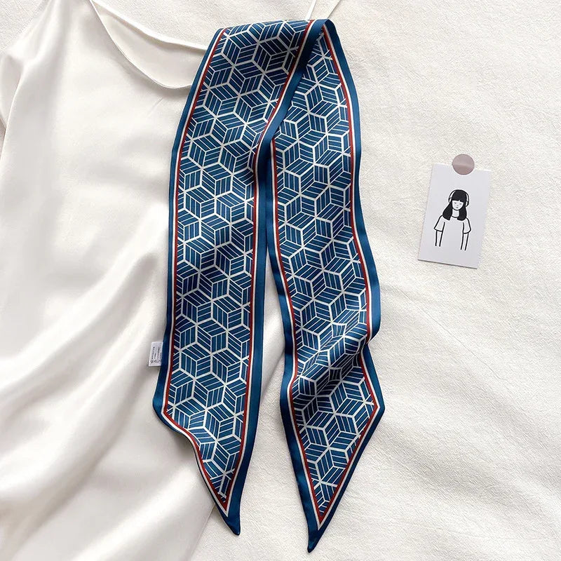 Narrow Long Strip Small Silk Scarf Women Fashion Leopard Pattern - DanaFashionstore