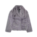 Winter Plush Coat Fashion Warm Thicken Fluffy Lapel Jacket Outwear Casual Long Sleeve Tops Womens Clothing - DanaFashionstore