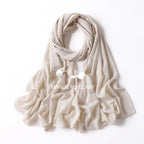 Pure Color Pearl Chiffon Scarf Headcloth Veil Chiffon Scarf - DanaFashionstore