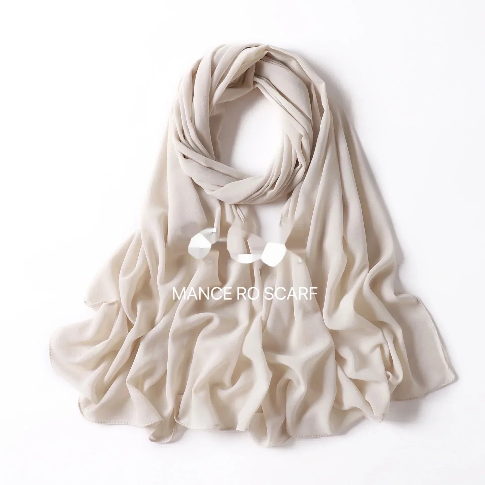 Pure Color Pearl Chiffon Scarf Headcloth Veil Chiffon Scarf - DanaFashionstore