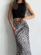 Women's Leopard Fishtail High Waist Casual Skirt
