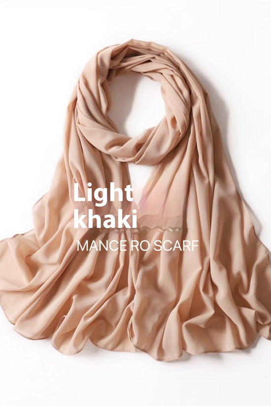 Pure Color Pearl Chiffon Scarf Headcloth Veil Chiffon Scarf