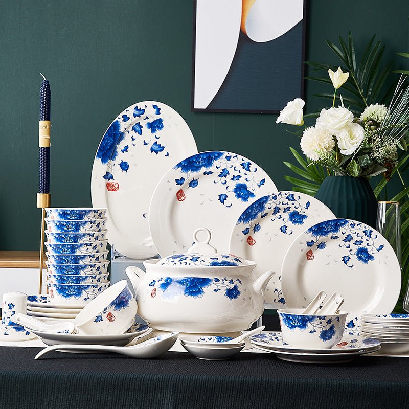 Ceramic Bowls And Saucers Set Bone China Bowls And Plates $54.23 Dana Fashion Color: National colors style: 12heads Dana's Kitchen Product information: Material: Porcelain Microwave: available Style: Chinese Pattern: rim Surface technology: overglaze Pack