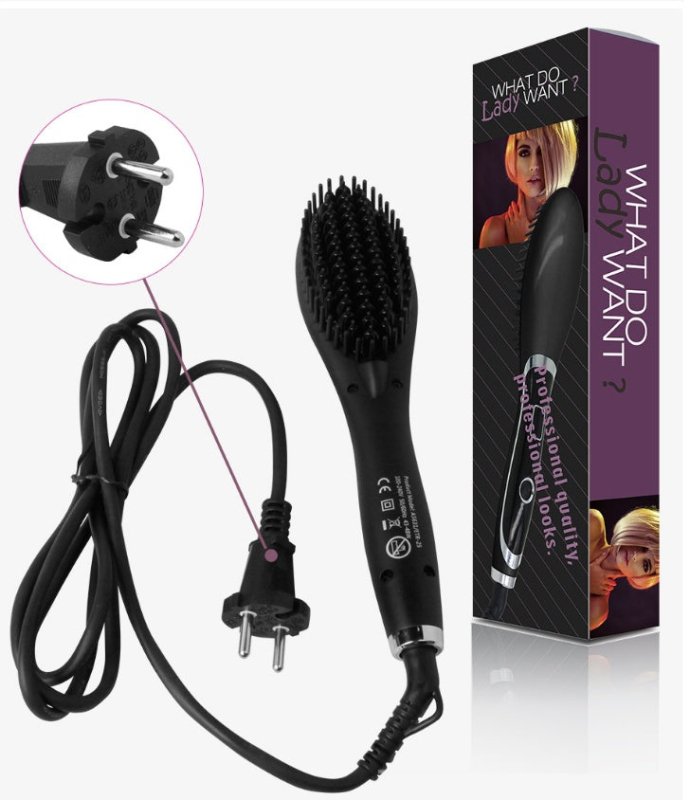 Ceramic Hair Straightening Brush $34.89 Dana Fashion Color: Black Model: EU Beauty Tools Straighten and De-tangle: LED hair brush with a 3-in-1 design Removes tangles and reduces frizz Straighten hair as you run the heated brush through your locks Also wo