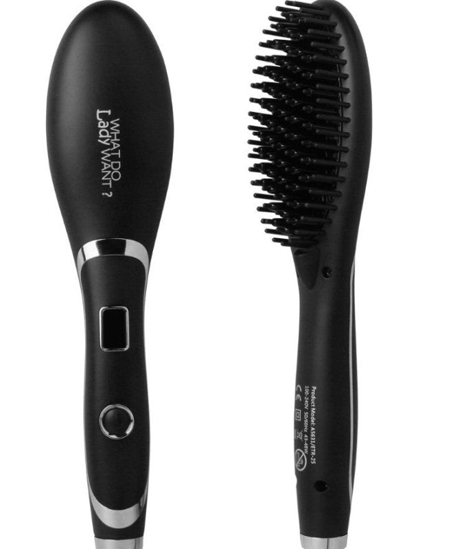 Ceramic Hair Straightening Brush $34.89 Dana Fashion Color: Black Model: EU Beauty Tools Straighten and De-tangle: LED hair brush with a 3-in-1 design Removes tangles and reduces frizz Straighten hair as you run the heated brush through your locks Also wo