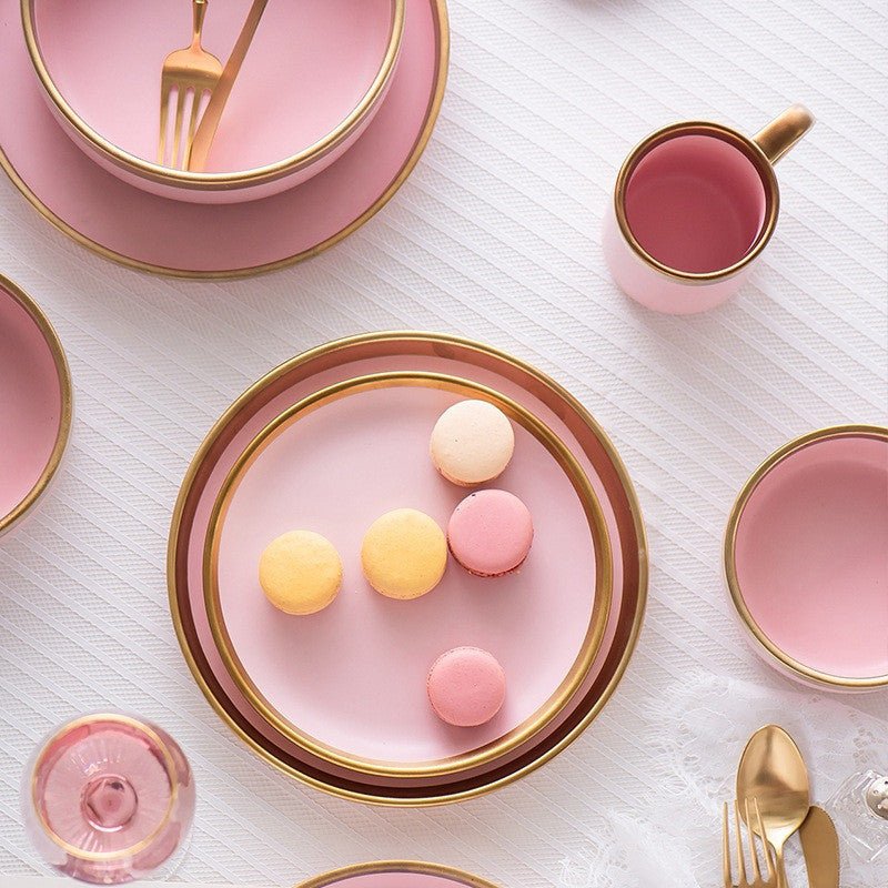 Ceramic pink household simple tableware $27.06 Dana Fashion Style: 5 inch small bowl Dana's Kitchen Material: Porcelain Applicable people: adults Shape: round Microwave: available Applicable scene: drinking tea Surface technology: glaze