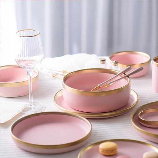 Ceramic pink household simple tableware $27.06 Dana Fashion Style: 5 inch small bowl Dana's Kitchen Material: Porcelain Applicable people: adults Shape: round Microwave: available Applicable scene: drinking tea Surface technology: glaze