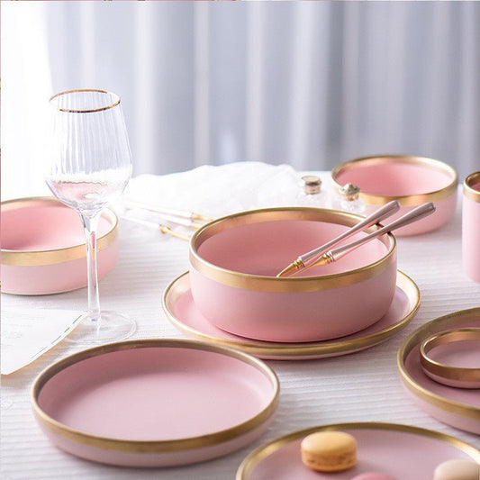 Ceramic pink household simple tableware $27.06 Dana Fashion Style: 5 inch small bowl Dana's Kitchen Material: Porcelain Applicable people: adults Shape: round Microwave: available Applicable scene: drinking tea Surface technology: glaze