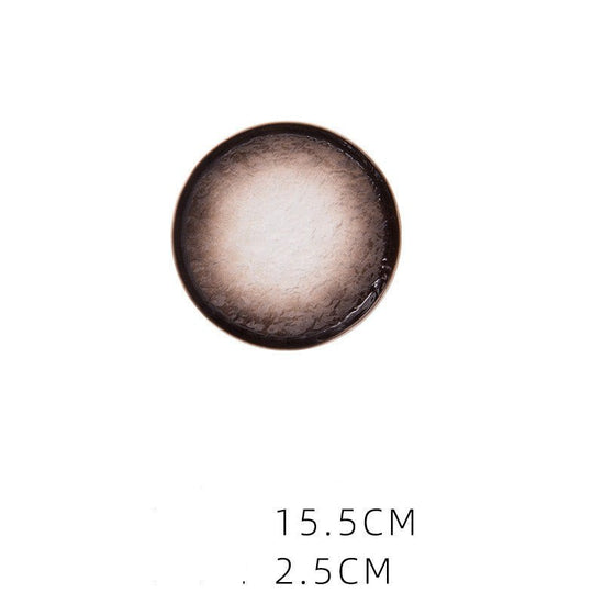 Ceramic Plate, Western Food Plate, Steak Plate $13.12 Dana Fashion Color: Brown Size: 6 inches Dana's Kitchen Product information: Material: Ceramic Shape: round Microwave: available Applicable scenes: home, hotel, food Surface technology: underglaze Colo