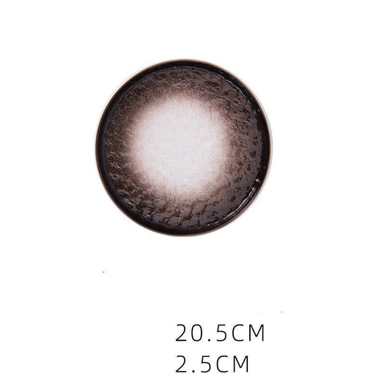 Ceramic Plate, Western Food Plate, Steak Plate $17.32 Dana Fashion Color: Brown Size: 8inches Dana's Kitchen Product information: Material: Ceramic Shape: round Microwave: available Applicable scenes: home, hotel, food Surface technology: underglaze Color