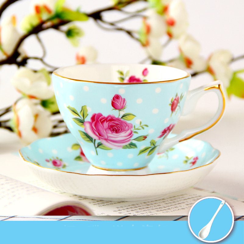 Ceramic plates and cups $51.26 Dana Fashion Color: 17 Set Dana's Kitchen Material: porcelain Style: European style Popular elements: pastoral style Coffee cup accessories: with saucer