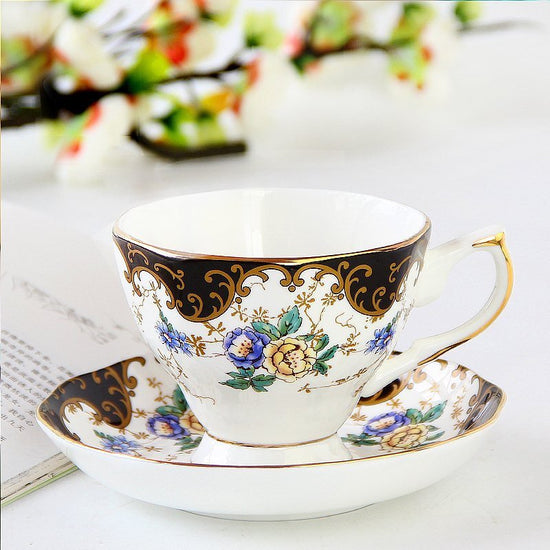 Ceramic plates and cups $51.26 Dana Fashion Color: 14 Set Dana's Kitchen Material: porcelain Style: European style Popular elements: pastoral style Coffee cup accessories: with saucer