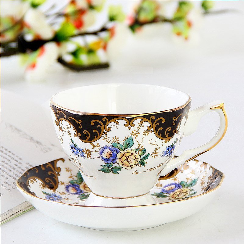 Ceramic plates and cups $51.26 Dana Fashion Color: 14 Set Dana's Kitchen Material: porcelain Style: European style Popular elements: pastoral style Coffee cup accessories: with saucer