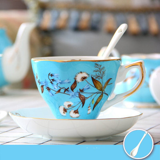 Ceramic plates and cups $51.26 Dana Fashion Color: 18 Set Dana's Kitchen Material: porcelain Style: European style Popular elements: pastoral style Coffee cup accessories: with saucer