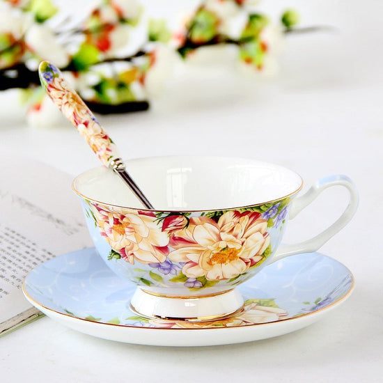 Ceramic plates and cups $51.26 Dana Fashion Color: 3 Set Dana's Kitchen Material: porcelain Style: European style Popular elements: pastoral style Coffee cup accessories: with saucer