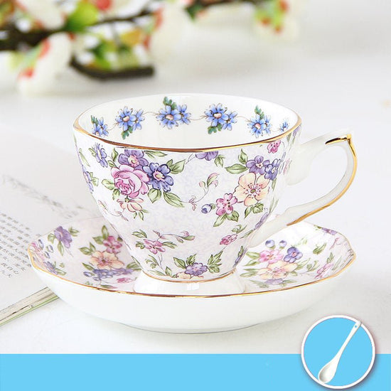 Ceramic plates and cups $51.26 Dana Fashion Color: 21 Set Dana's Kitchen Material: porcelain Style: European style Popular elements: pastoral style Coffee cup accessories: with saucer
