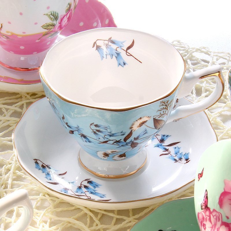 Ceramic plates and cups $51.26 Dana Fashion Color: 12 Set Dana's Kitchen Material: porcelain Style: European style Popular elements: pastoral style Coffee cup accessories: with saucer