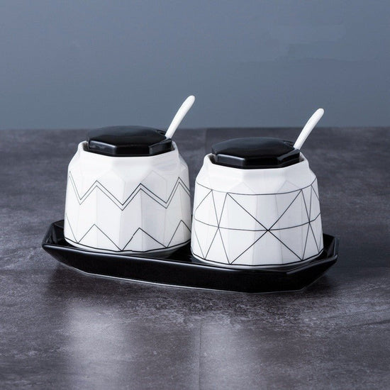 Ceramic seasoning jar set $33.24 Dana Fashion Style: Style3 Dana's Kitchen Material: Ceramic Can be loaded with seasoning type solid seasoning