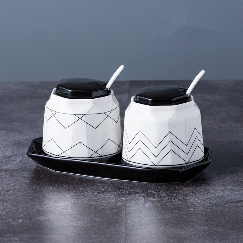 Ceramic seasoning jar set $33.24 Dana Fashion Style: Style1 Dana's Kitchen Material: Ceramic Can be loaded with seasoning type solid seasoning