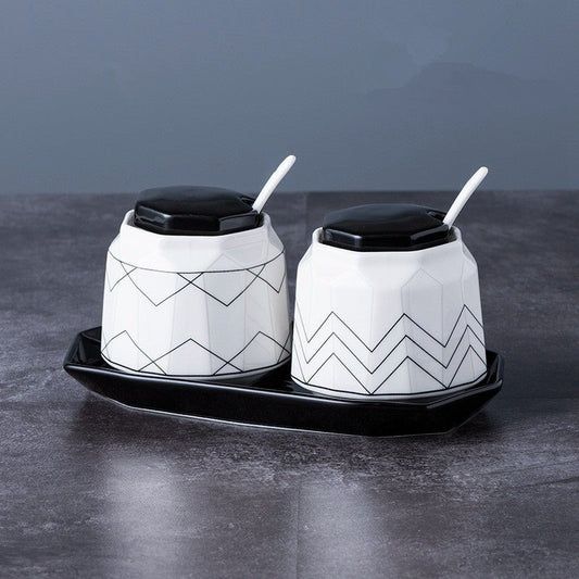Ceramic seasoning jar set $33.24 Dana Fashion Style: Style1 Dana's Kitchen Material: Ceramic Can be loaded with seasoning type solid seasoning