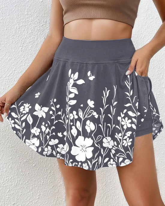 Women's Floral Print Loose Short Culottes