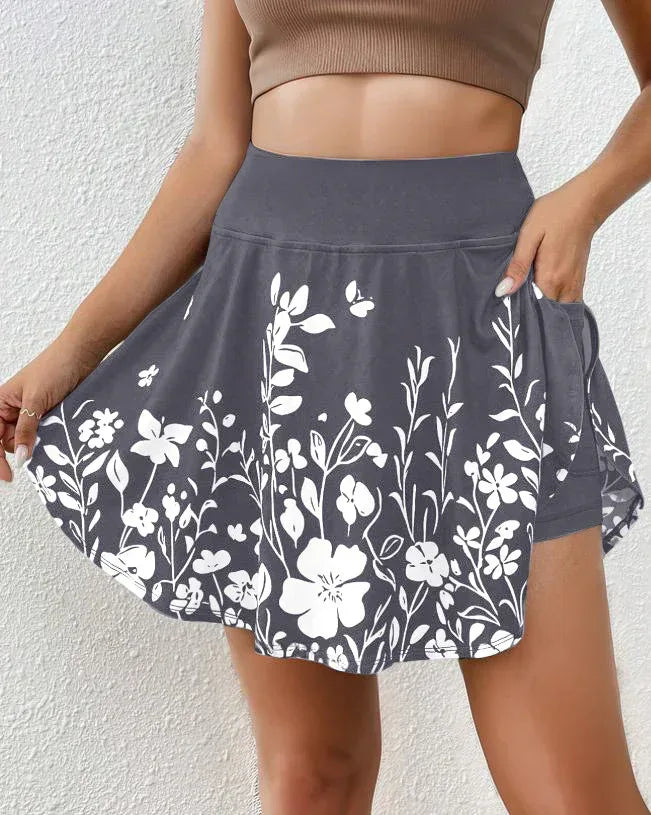 Women's Floral Print Loose Short Culottes - DanaFashionstore