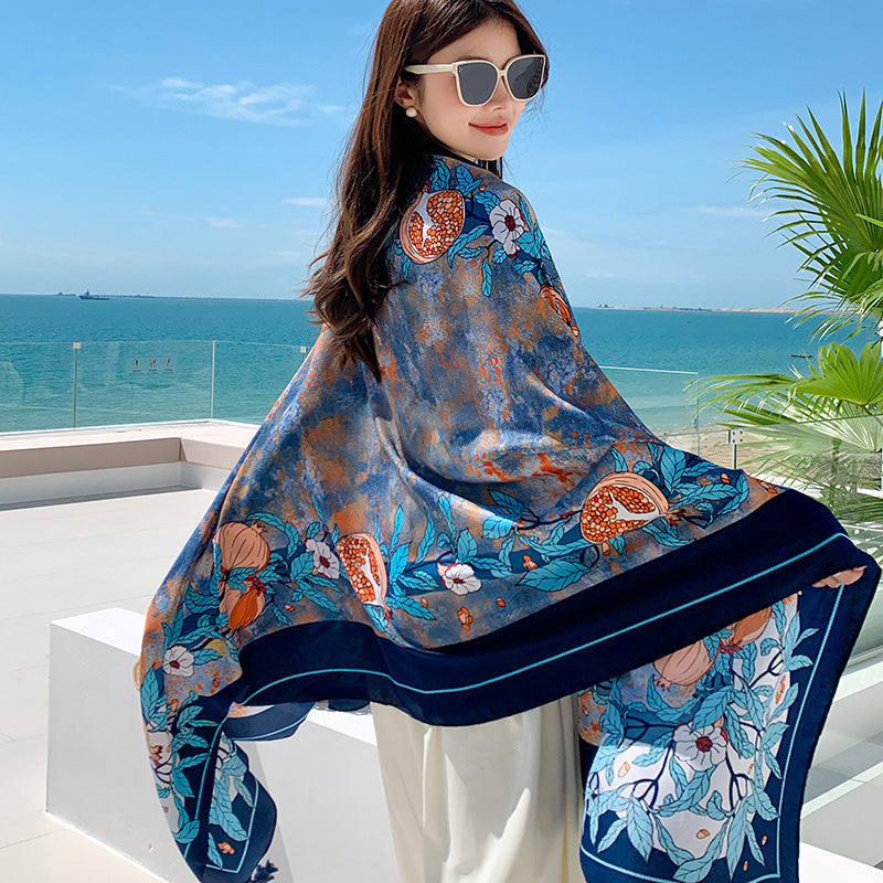 Sun-proof All-matching Shawl Beach Travel Dual-use Outdoor Beach Towel