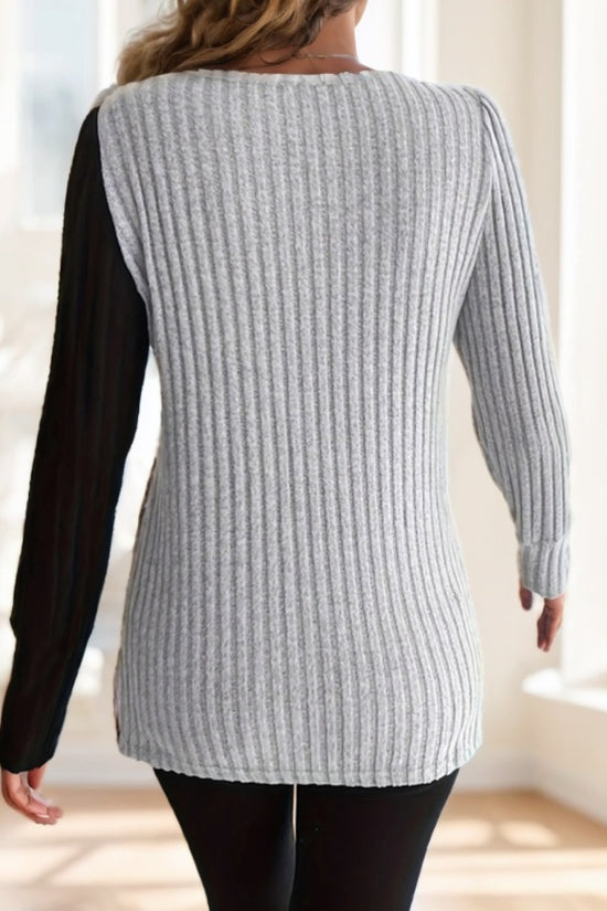 Women'S Casual Square Neck Long Sleeve Top