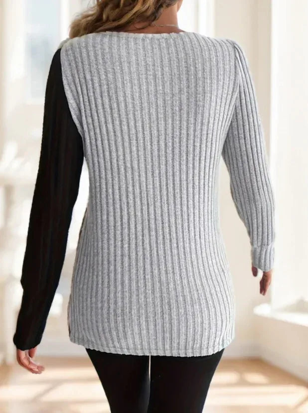 Women'S Casual Square Neck Long Sleeve Top - DanaFashionstore