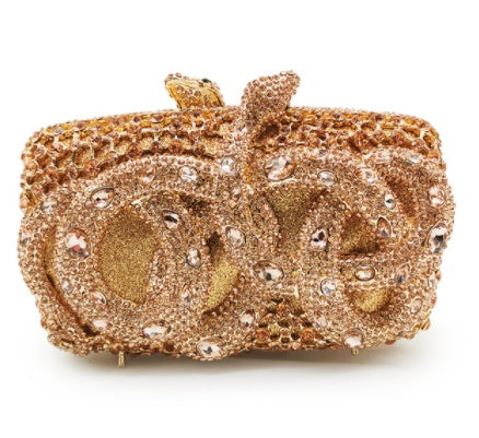 Python Diamond-studded Dinner Bag Magnetic Clasp Chain Clutch - Dana Fashion