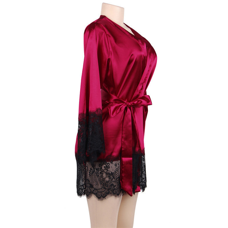 Silk Lace Nightgown With Binding - Dana Fashion