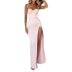 Fashion Suspenders Slim Fit Slit Dress Women - DanaFashionstore