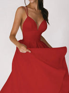 Sexy V-neck Suspender Dress Summer Fashion A-Line Long Dresses For Women - DanaFashionstore