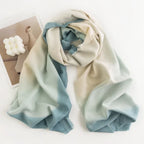 Herringbone Pattern Monochrome Artificial Cashmere Scarf Women's Simple Casual Style Tassel Warm Shawl - DanaFashionstore
