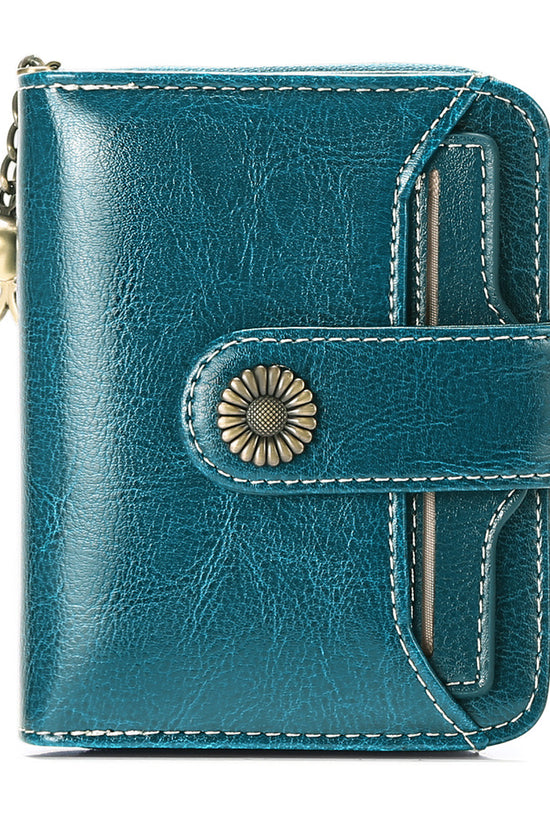 Oil Wax Genuine Leather Lady's Wallet European And American Style