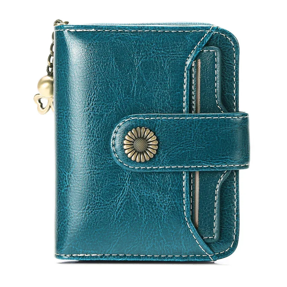 Oil Wax Genuine Leather Lady's Wallet European And American Style - DanaFashionstore