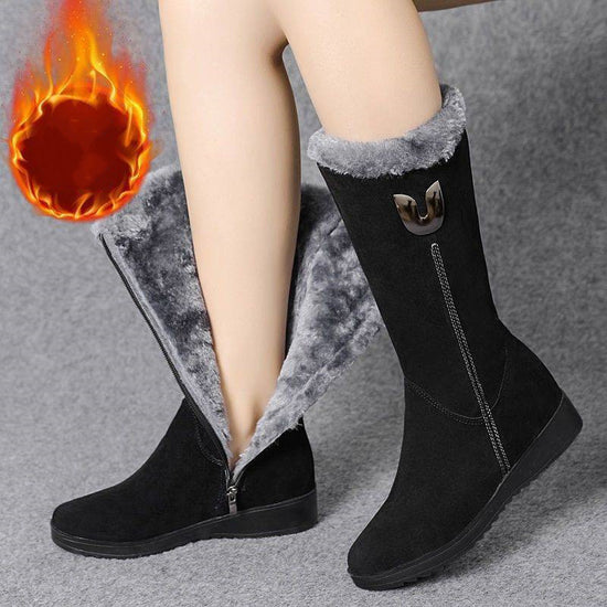 New Style Large Cotton Mid-tube Boots Women's Warm And Non-slip