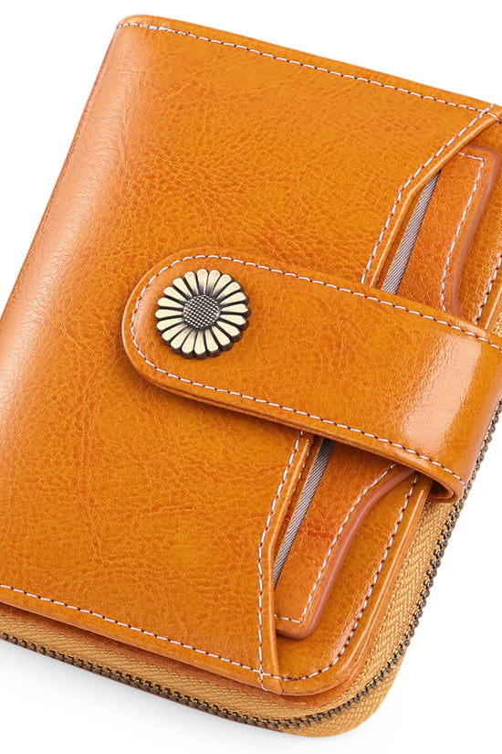 Oil Wax Genuine Leather Lady's Wallet European And American Style