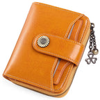 Oil Wax Genuine Leather Lady's Wallet European And American Style - DanaFashionstore