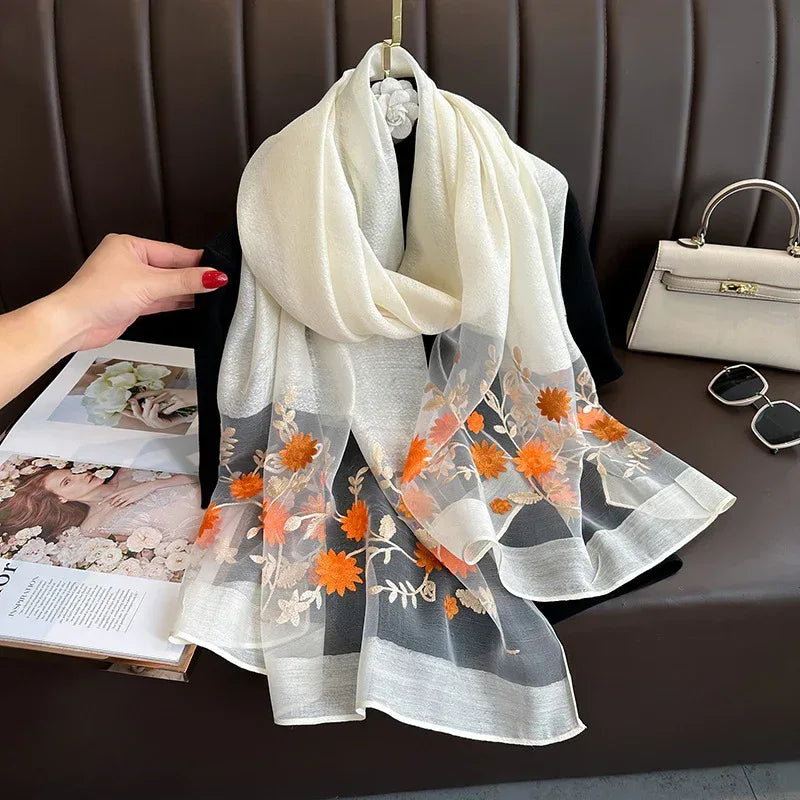 Elegant All-match Embroidered Summer Sunscreen Scarf - DanaFashionstore