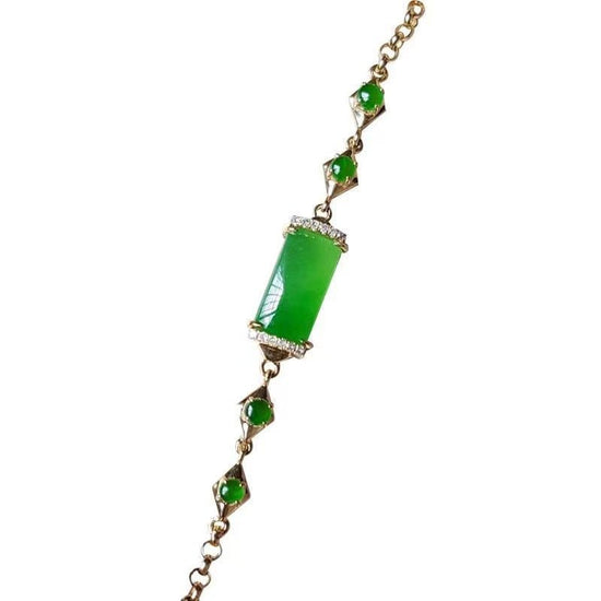 Chalcedony Brand Bracelet Female Yang Green Jade Tube Matching $30.28 Dana Fashion Color: Rose Gold Material: Copper Women's Accessories Product information: Color: rose gold Style: Women's Material: Copper Style: Retro Packing list: Copper bracelet * 1 P