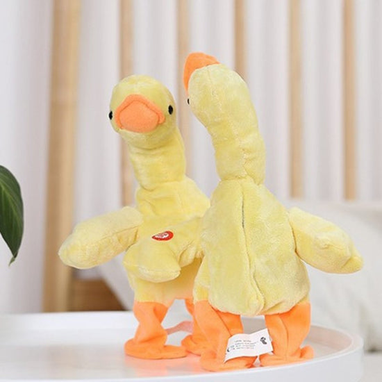 Charging Neck Lifting Singing Little Yellow Duck Toy $35.51 Dana Fashion Color: Yellow A Size: 30cm Toys & Hobbies Overview: Talking Repeat Duck Plush Toys Cartoon Restaurant Chicken Duck Doll Christmas Birthday Educational Toy for Children Gifts Specific