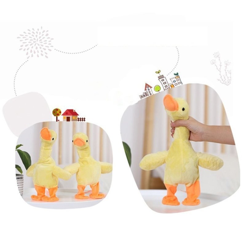 Charging Neck Lifting Singing Little Yellow Duck Toy $35.51 Dana Fashion Color: Yellow A Size: 30cm Toys & Hobbies Overview: Talking Repeat Duck Plush Toys Cartoon Restaurant Chicken Duck Doll Christmas Birthday Educational Toy for Children Gifts Specific