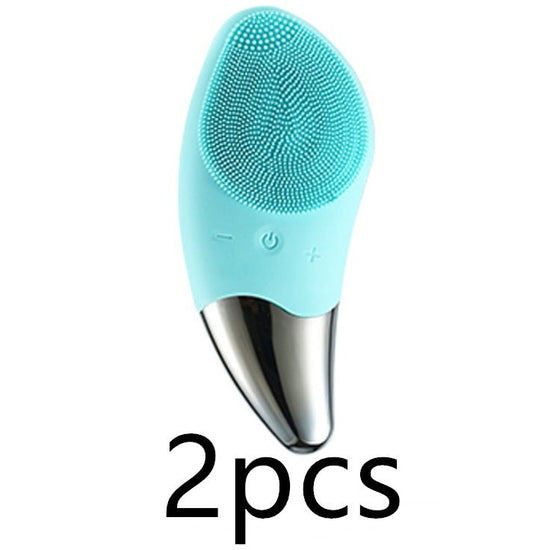 Charging silicone cleansing instrument $69.90 Dana Fashion Color: Green2pcs Beauty Tools Product size: 131.2*56 mm Packing size: 150*93*35MM Material; silicone